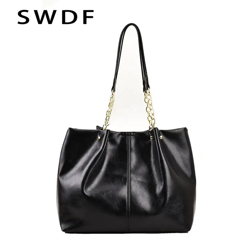 Large Soft Leather Shoulder Bag for Women