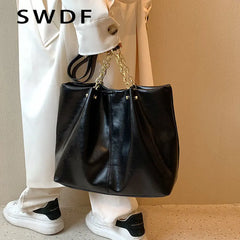 Large Soft Leather Shoulder Bag for Women