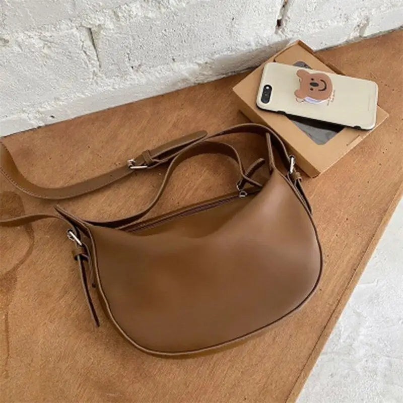 Women's Large Capacity Dumpling Bag Soft Leather Handbag