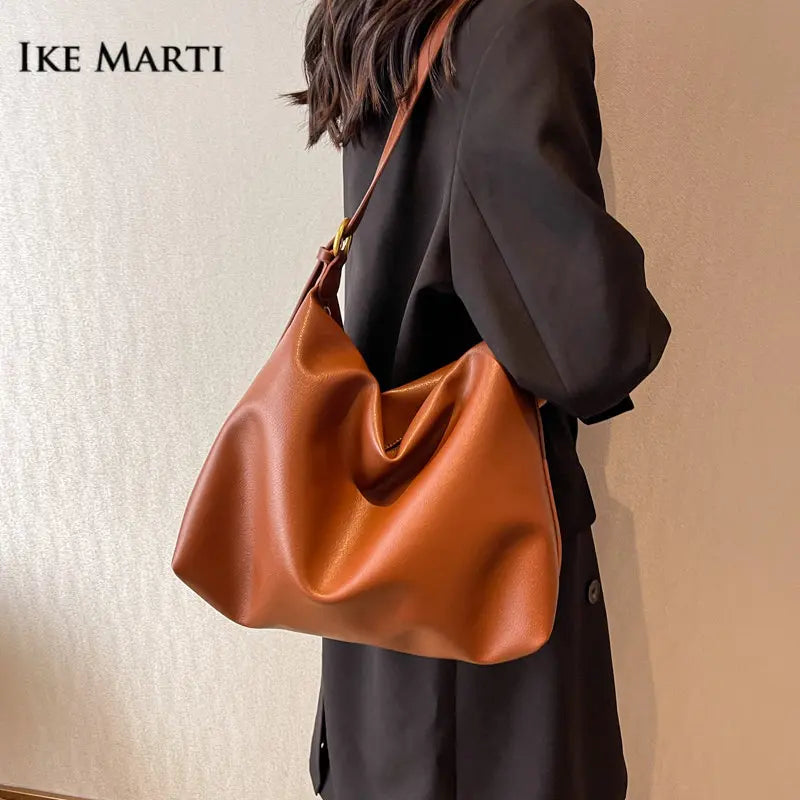 Retro Large Tote Bag, Shoulder Crossbody Zipper Bag