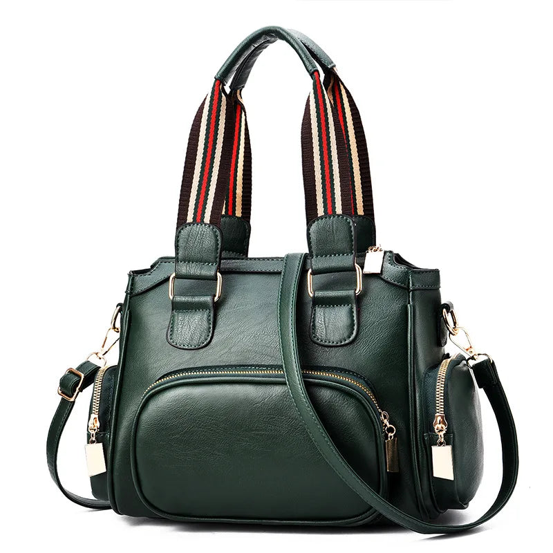 European American Large Leather Messenger Bag