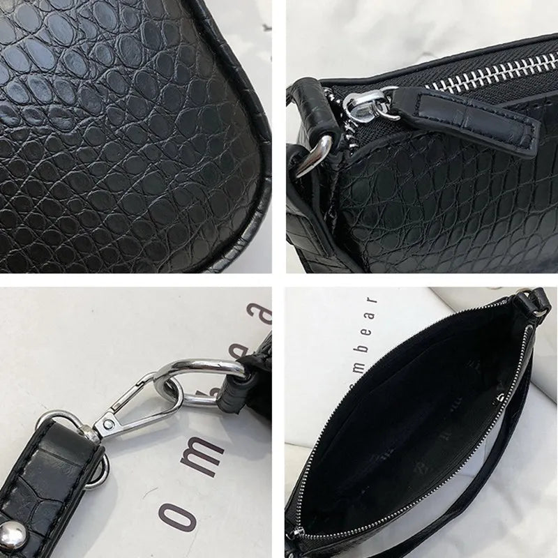 Casual Zipper Shoulder Bag Women Travel Handbag Solid Messenger Bag
