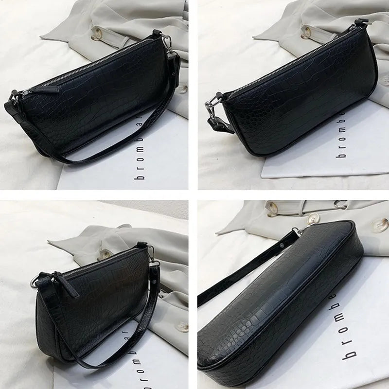 Casual Zipper Shoulder Bag Women Travel Handbag Solid Messenger Bag