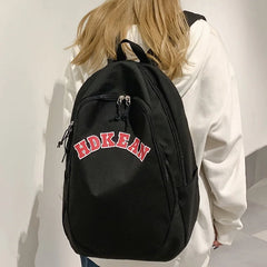 Nylon College Backpack for Women Girl Student Laptop Bag