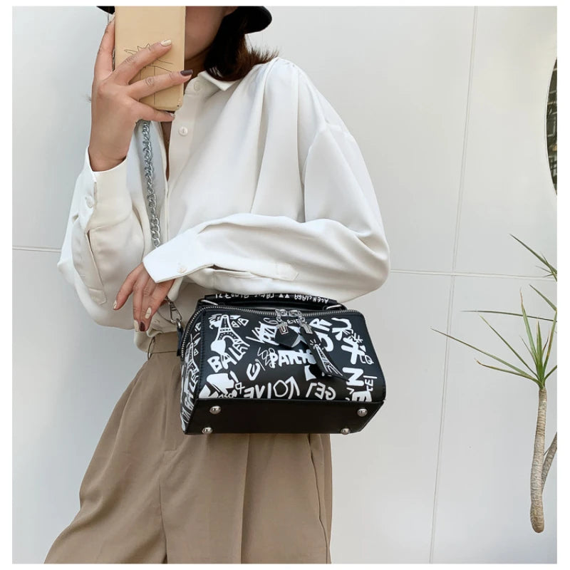 Graffiti Crossbody Bag for Women, Shopping Party Handbag