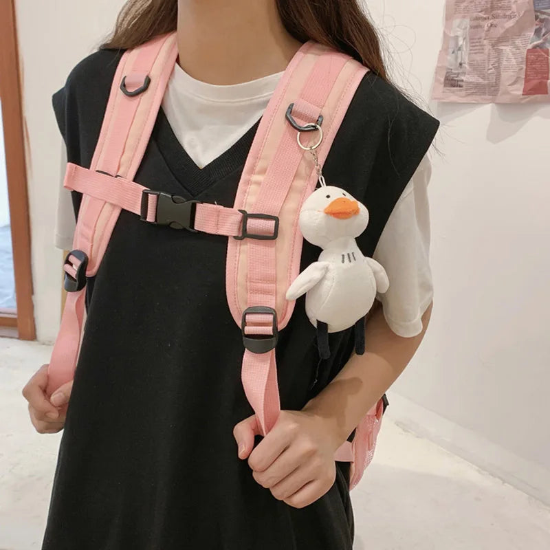 Retro Fashionable School Bag For Teenage Girls Notebook Backpack