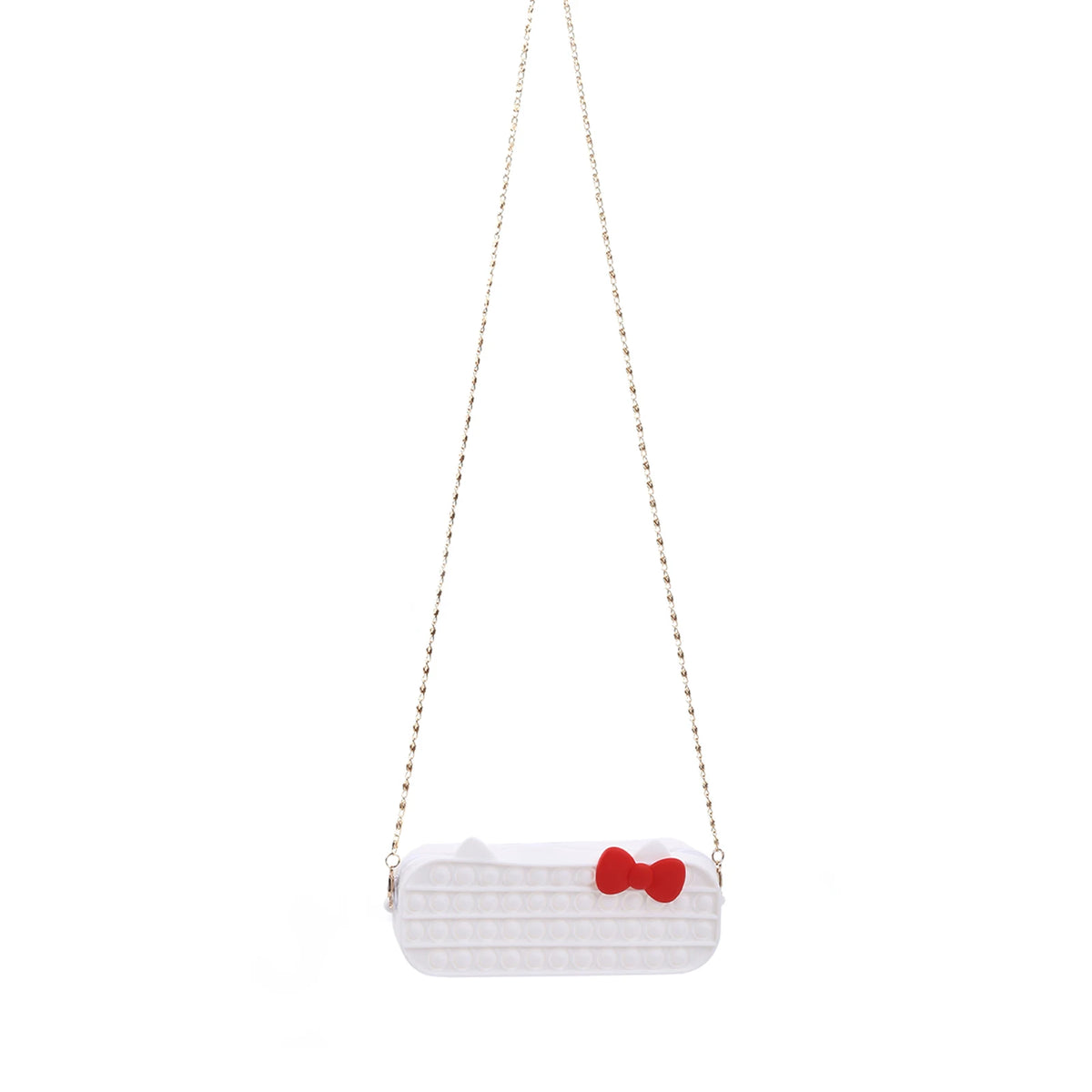 Ladies Decompression Shoulder Bag, Cartoon Bow Colorful/Solid Chain Bag