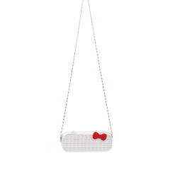 Ladies Decompression Shoulder Bag, Cartoon Bow Colorful/Solid Chain Bag