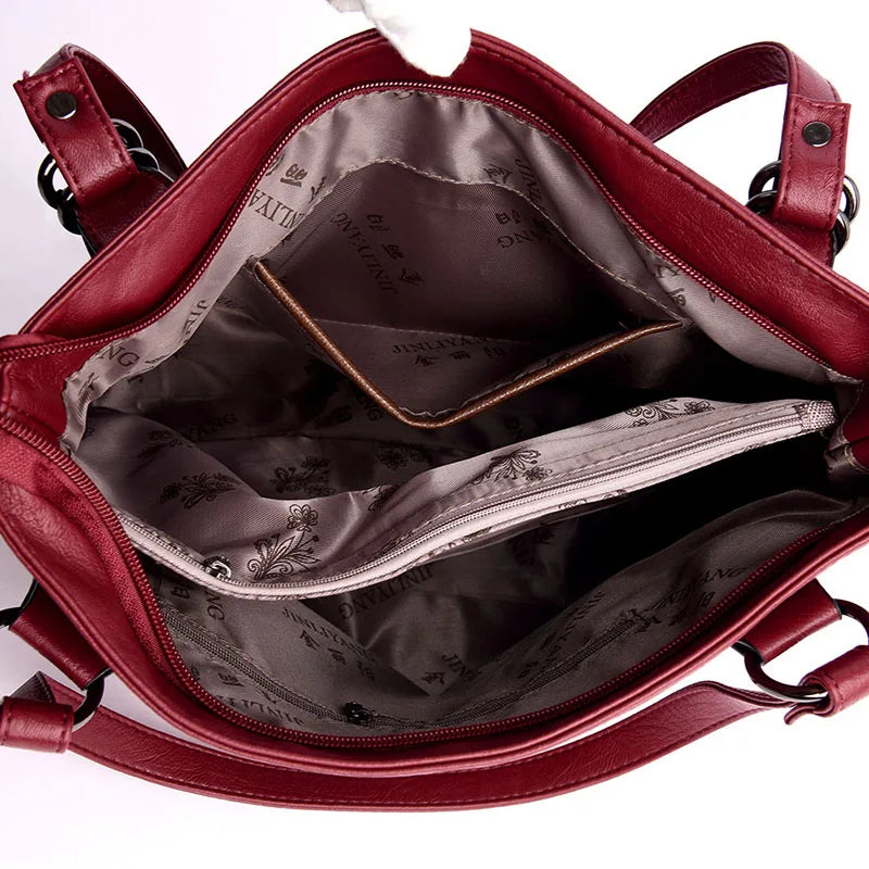 Women's High Shoulder Bag Pu Leather Handbag