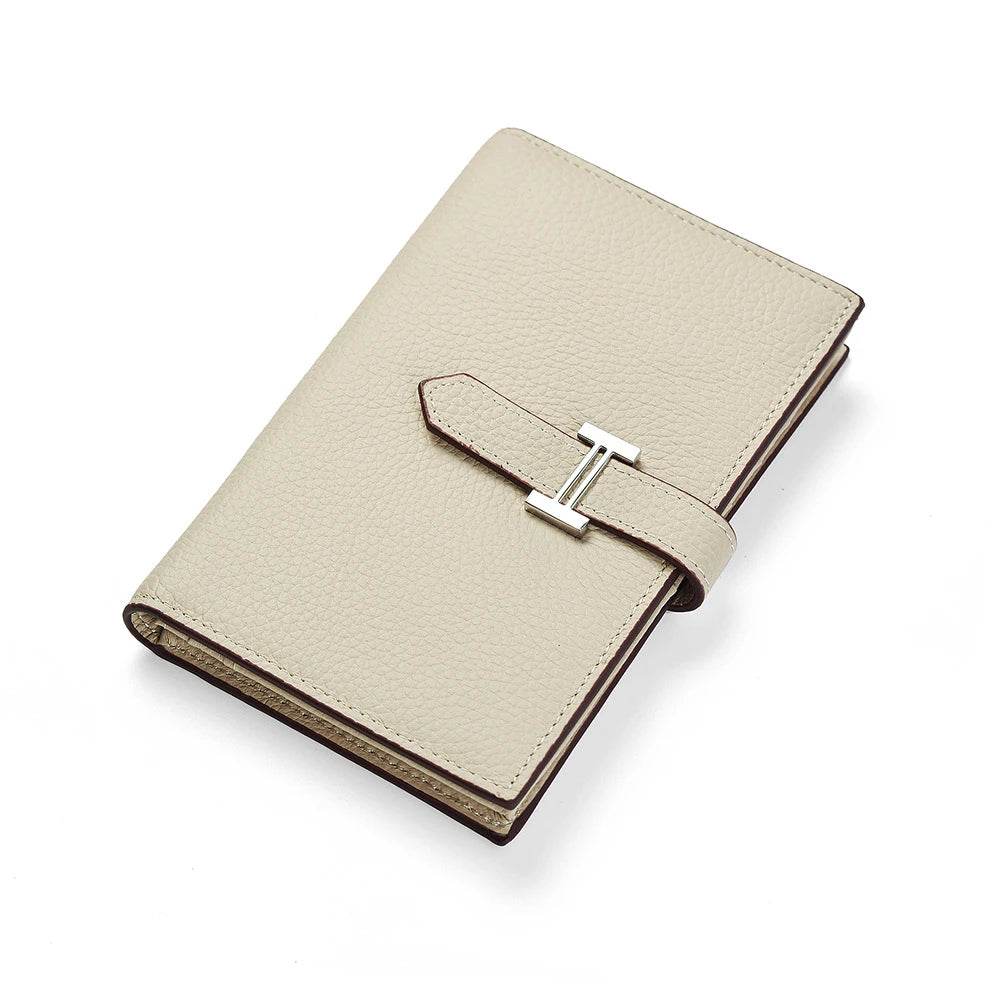 Women's Drawstring Wallet Long Leather Cosmetic Bag