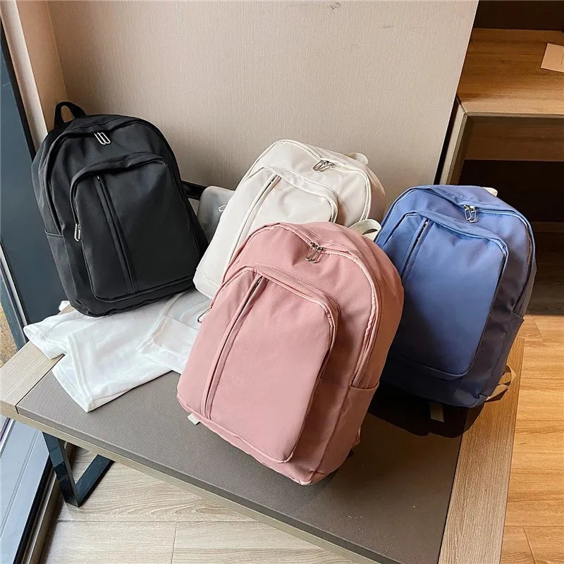 Ladies Candy Nylon Fabric Waterproof School Bag Backpack Large Capacity