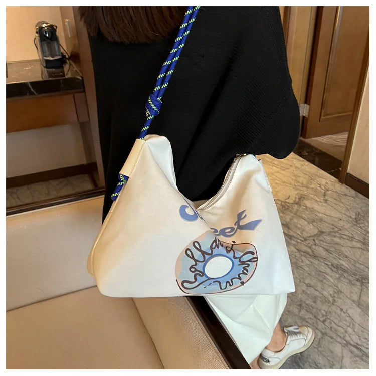 Canvas Square Bag Multifunctional One-Shoulder Diagonal Mobile Phone Pac