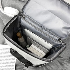 Canvas Stitching Contrast School Backpack Large Capacity Tote Bag