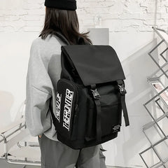 Canvas Stitching Contrast School Backpack Large Capacity Tote Bag