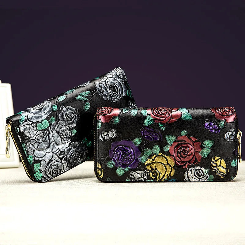 Genuine Leather Ladies Wallet Cosmetic Bag Purse Handbag