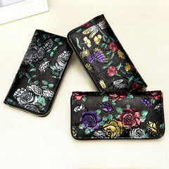 Genuine Leather Ladies Wallet Cosmetic Bag Purse Handbag