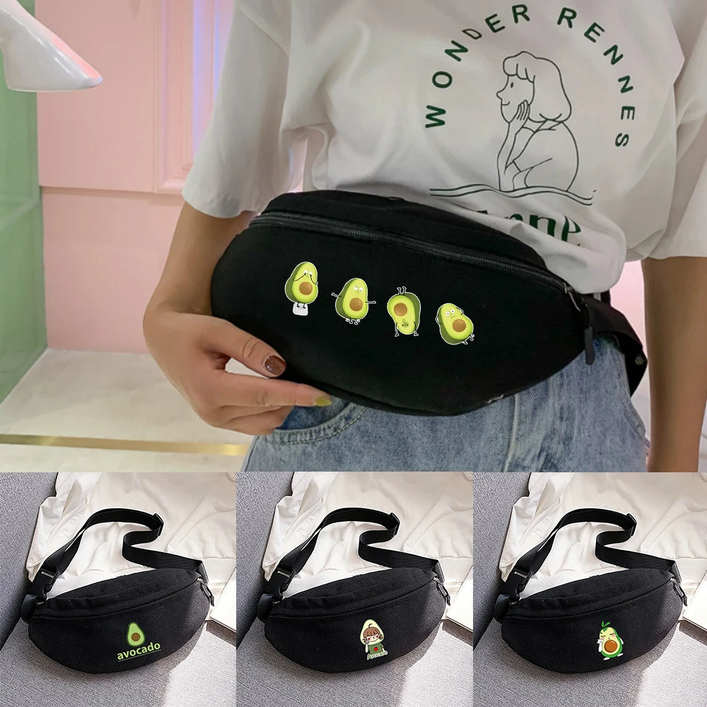 Avocado Print Messenger Waist Bag Sports Bike Bag