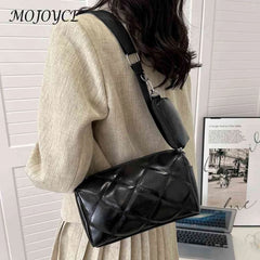 Women's Shoulder Bag with Small Purse, Diamond Lattice Design