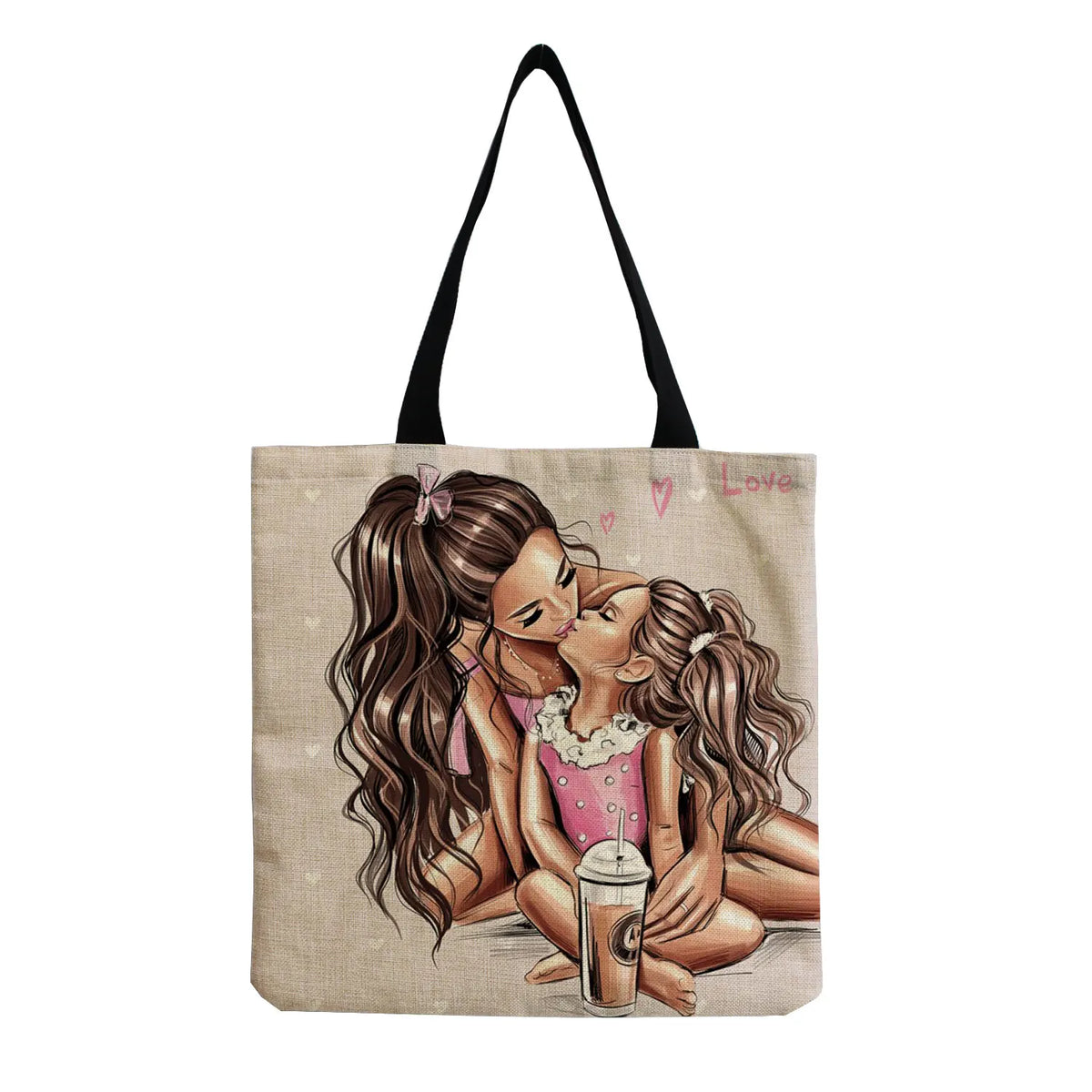 Foldable Travel Beach Bag Tote Portable Reusable Handbag Cartoon Mama Print