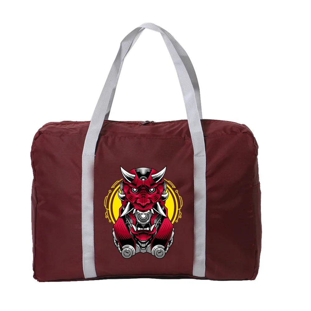 Foldable Travel Bag Hand-held Large-capacity Luggage Monster Print
