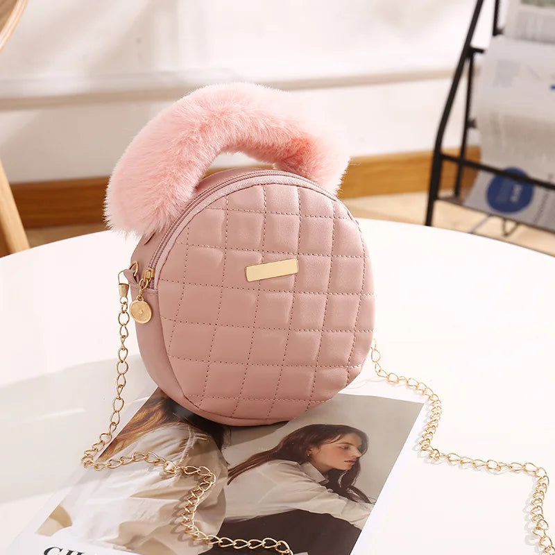 Small Version Women's Shoulder Messenger Bag Niche Small Round Bag