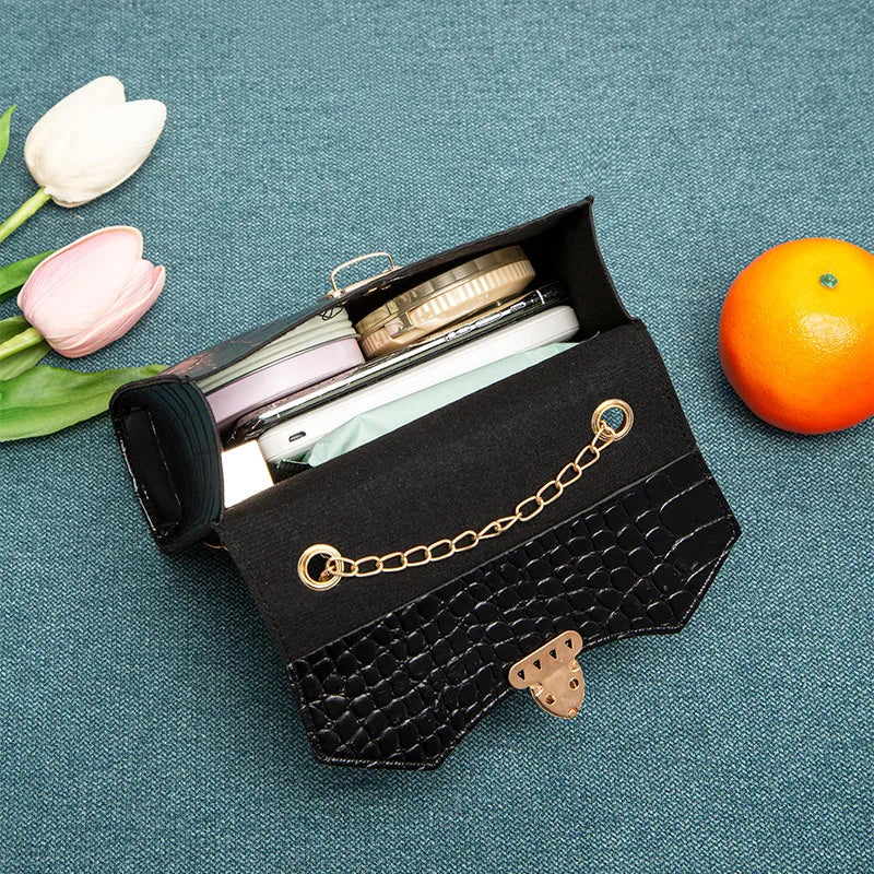 Retro Crocodile Kelly Bag Women Shoulder Bag