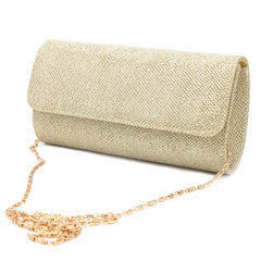 Silver Envelope Evening Party Clutch Crossbody Bag