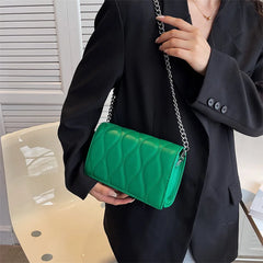 Women's PU Leather Chain Shoulder Bag Solid Messenger Female Bags