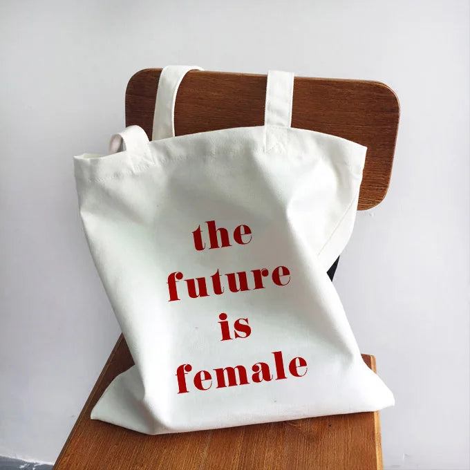 Girl Power Quotes Canvas Tote Bag Shopping Travel Women Eco Reusable Shoulder Sh