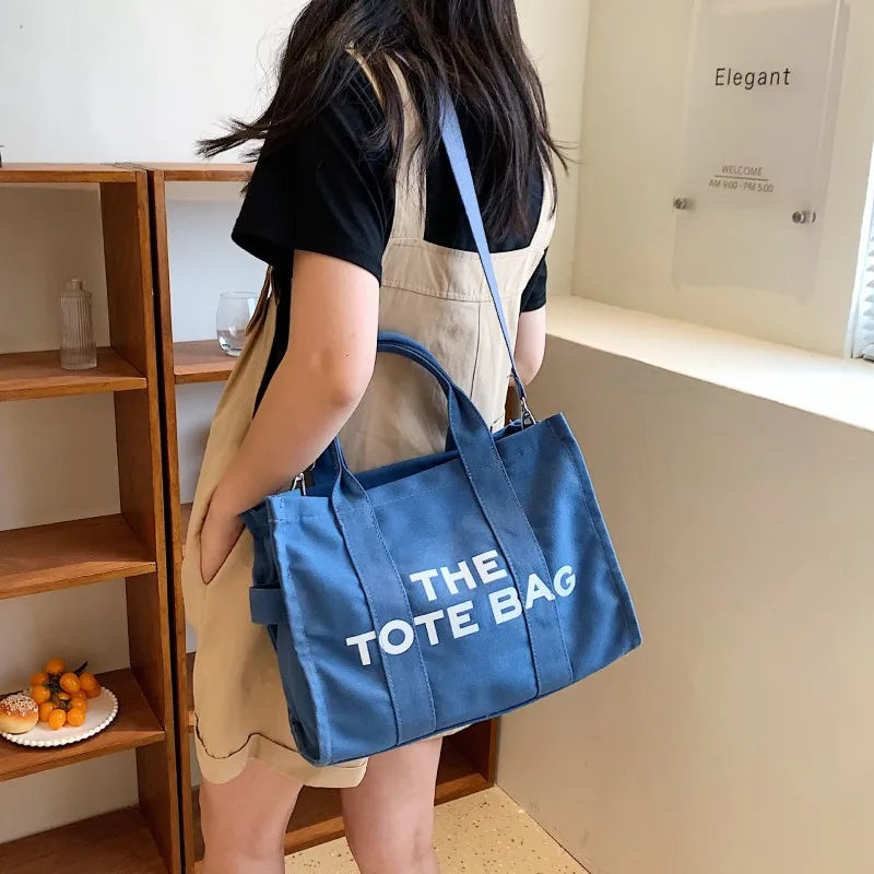 Casual High Canvas Shoulder Bag with Larger Capacity