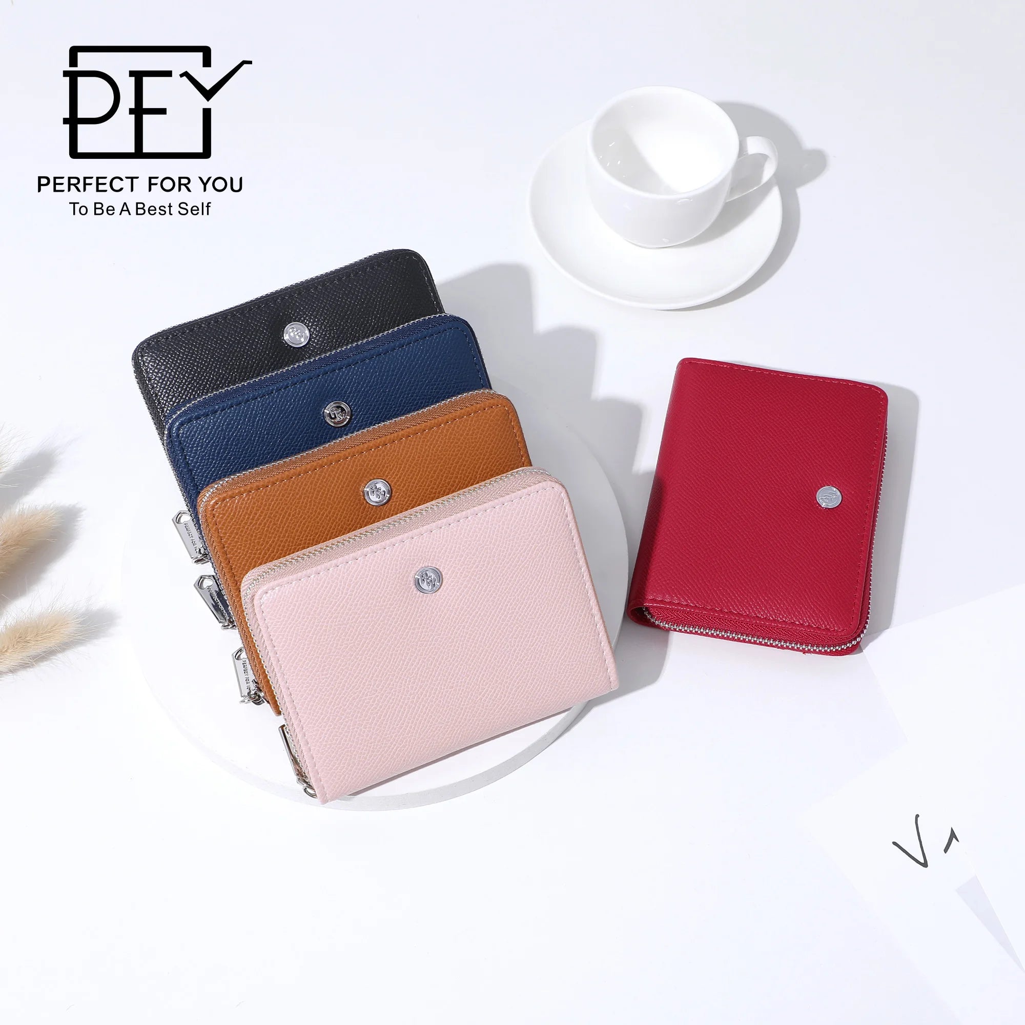 Women's PU Leather High Casual Wallet Large Capacity Mini Solid Multifunctional