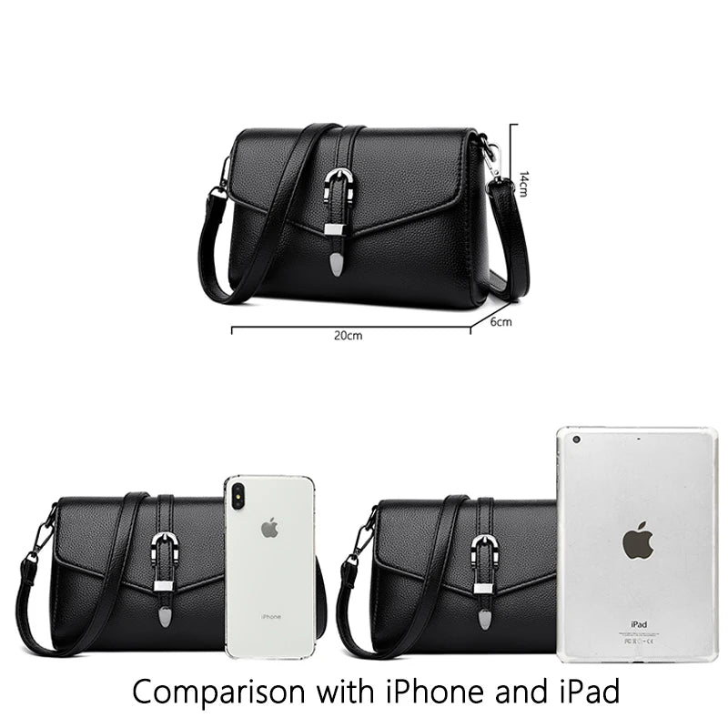 Women's High PU Leather Crossbody Bag Shoulder Handbag Wallet