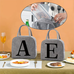 Women's Insulated Thermal Lunch Bag Handbags Canvas Tote - Letter Print