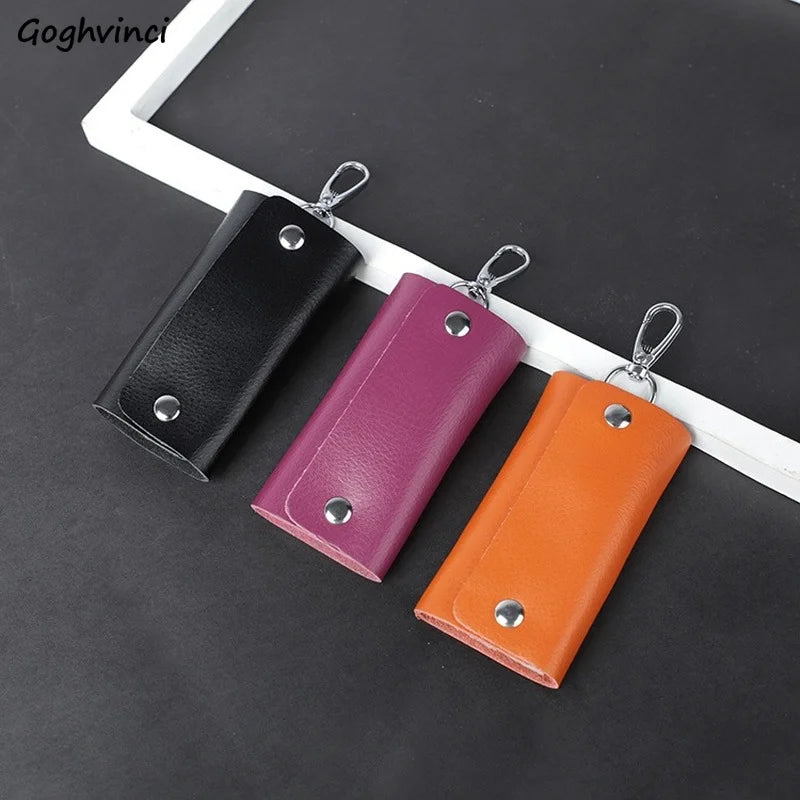 Leather Keychain Holder Organizer Pocket Purses