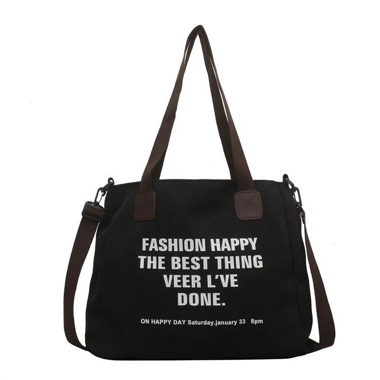 Canvas Crossbody Shoulder Bag Large Tote Top Handle Handbag for Women