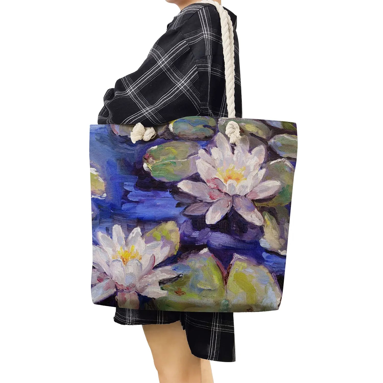 Large Capacity Floral Print Tote Shoulder Bag