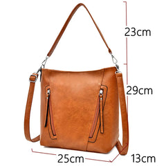 Fashionable Large Leather Shoulder Bag