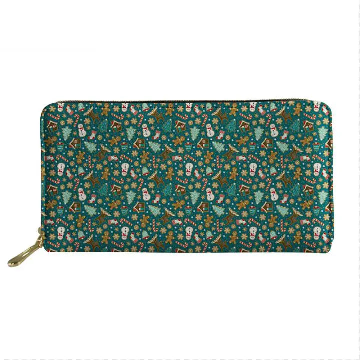 Funny Holiday Gingerbread House Women's Leather Wallet Phone Purse