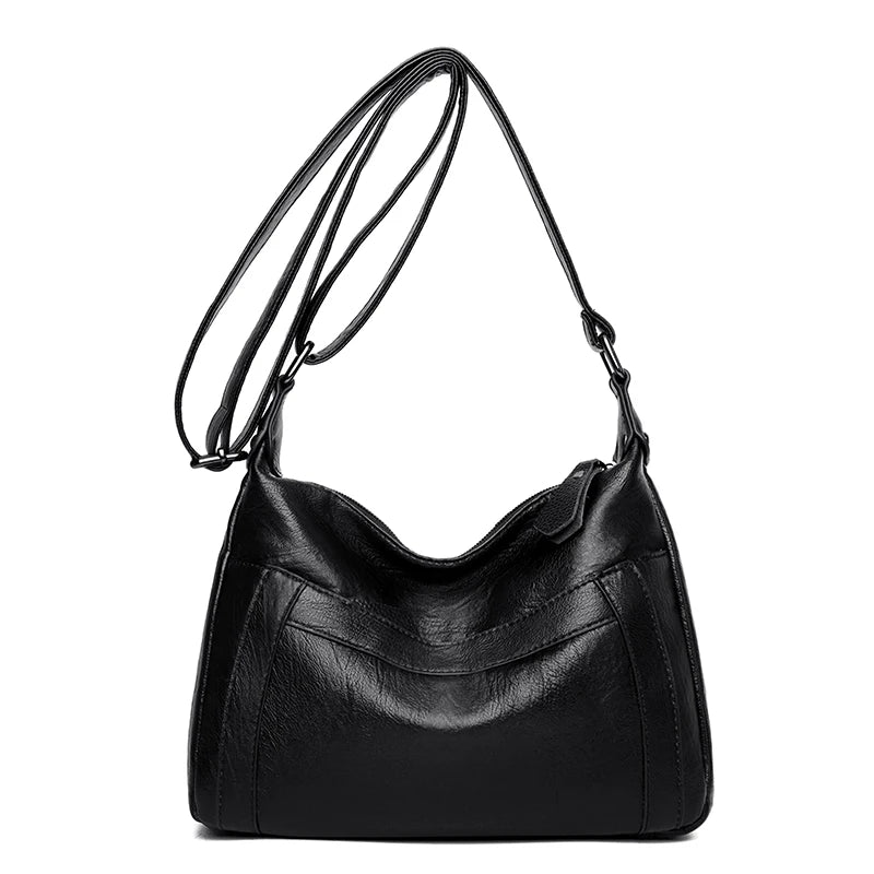 Women's Leather Shoulder Crossbody Bags Large Capacity Messenger Bag