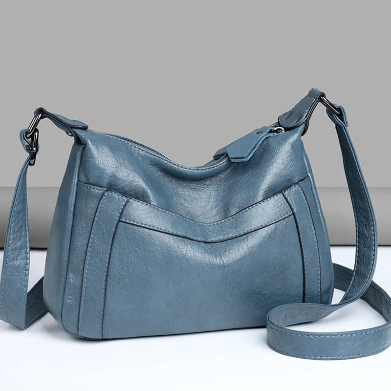 Women's Leather Shoulder Crossbody Bags Large Capacity Messenger Bag