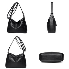 Women's Leather Shoulder Crossbody Bags Large Capacity Messenger Bag