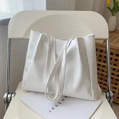 Lemon Yellow Shoulder Handbags Casual Cowhide PU Leather Shopping Bags