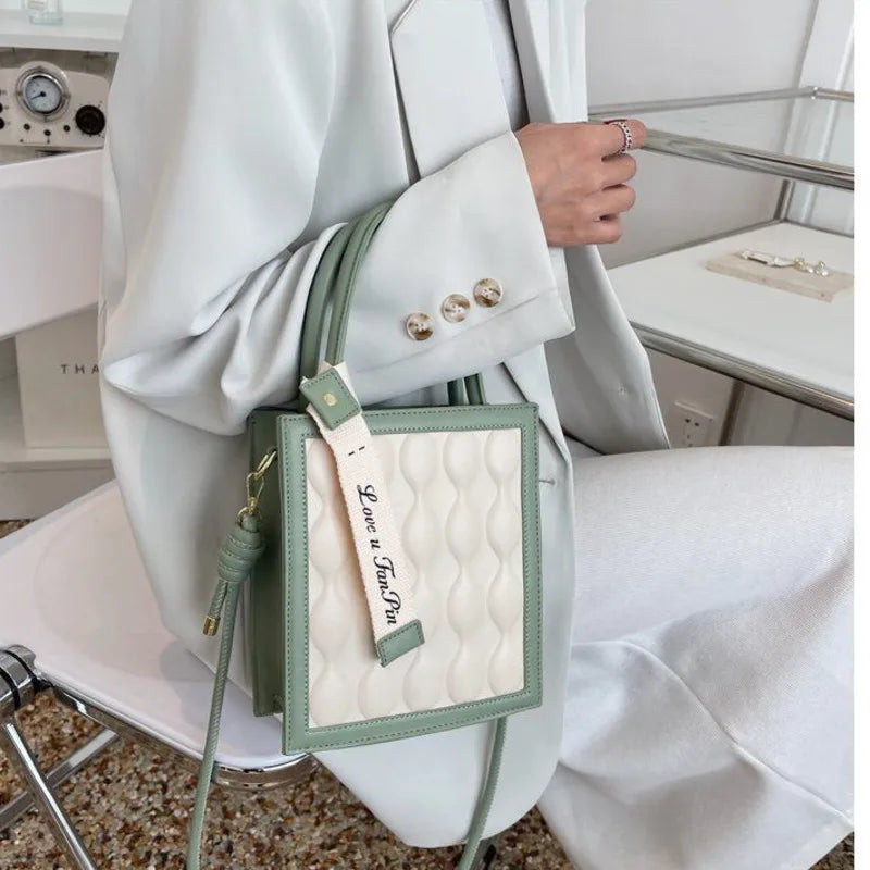 Summer Leather Shoulder Bag Women's PU Crossbody Small Square Bag