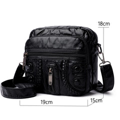 Women's PU Leather Messenger Bag Small Shoulder Phone Bag