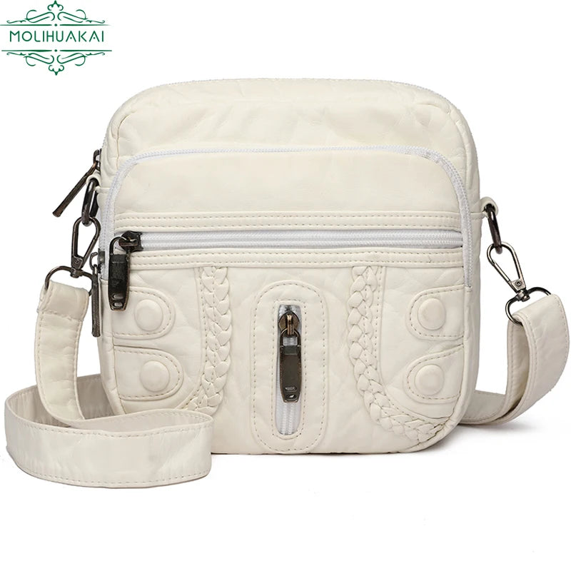 Women's PU Leather Messenger Bag Small Shoulder Phone Bag