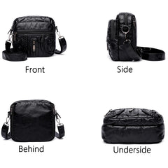 Women's PU Leather Messenger Bag Small Shoulder Phone Bag