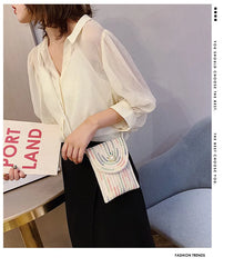 Women's Mini Cotton Shoulder Messenger Phone Bag