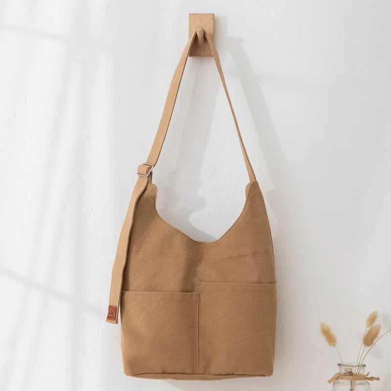 Women's Large Messenger Bag, Solid Shoulder Tote for Shopping