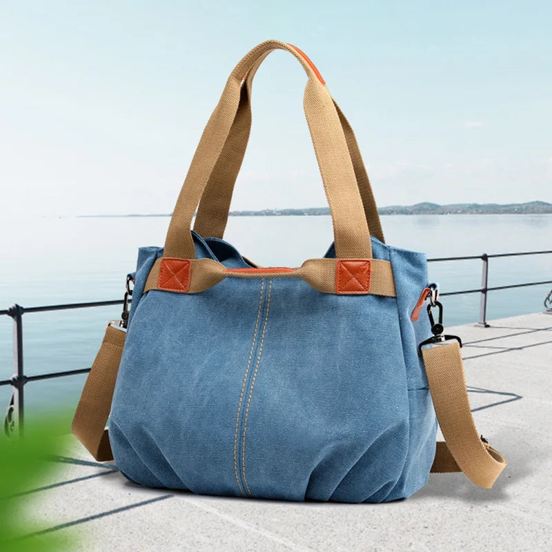 Large Capacity Canvas Messenger Bag for Women