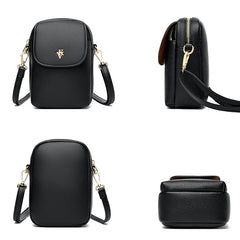 Ladies Mini Shoulder Bag PU Leather Casual Messenger Bag Female Mobile Phone Bag